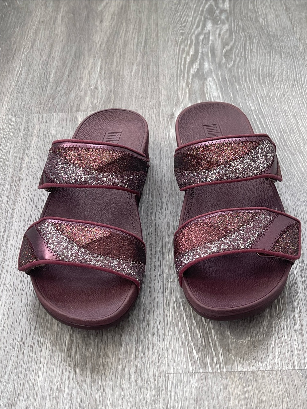 Fitflop Ombré Glitter Platform Sandals Size 8
